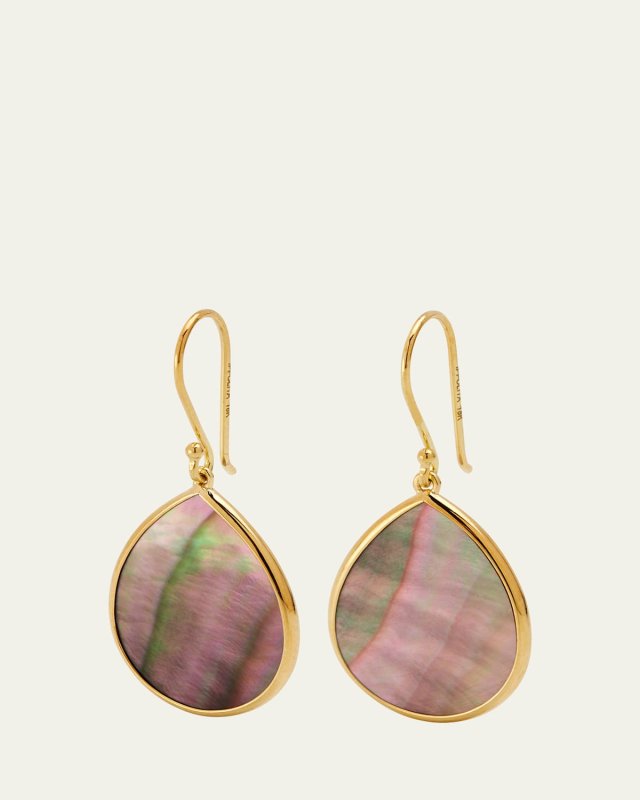 Small Stone Teardrop Earrings in 18K Gold